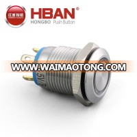 12mm Metal Waterproof stainless steel  Momentary 1NO Push Button Switch