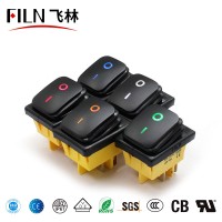 FILN waterproof 22*30mm ON-OFF 2 positions 4 pins  rocker switch 30A/12V T85 with black painting surface