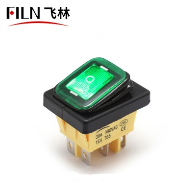 on off on waterproof 24v 12v 220v red yellow blue led kcd4 rocker switch