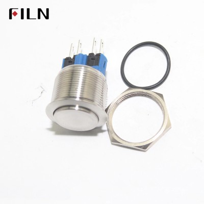 FILN 22mm high flat metal push button momentary on off switch push button lock  push button on off switch 12v 24v 220v