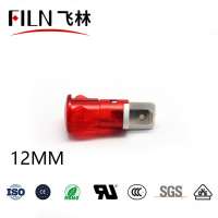 FILN 12mm 12v led ip67 plastic red yellow blue green white indicator light with solder pin